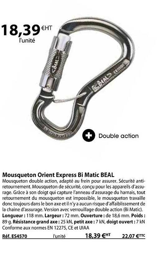 mousqueton orient express bi matic beal