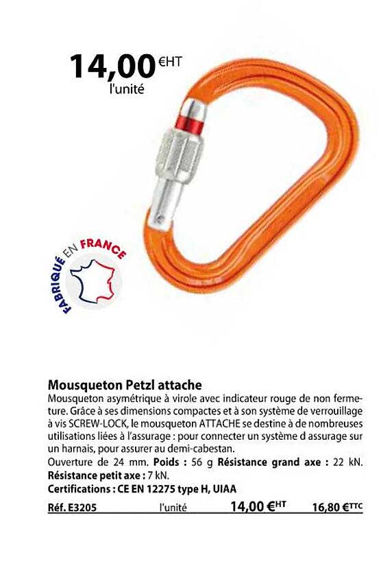 mousqueton petzl attache