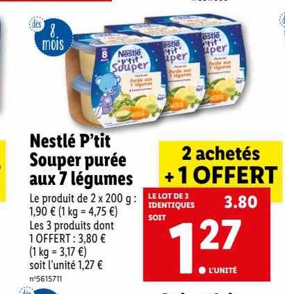 nestlé p'tit souper purée aux 7 légumes