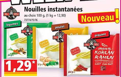 nouilles instantanées mr min