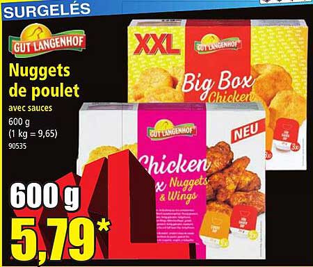 nuggets de poulet avec sauces gut langenhof