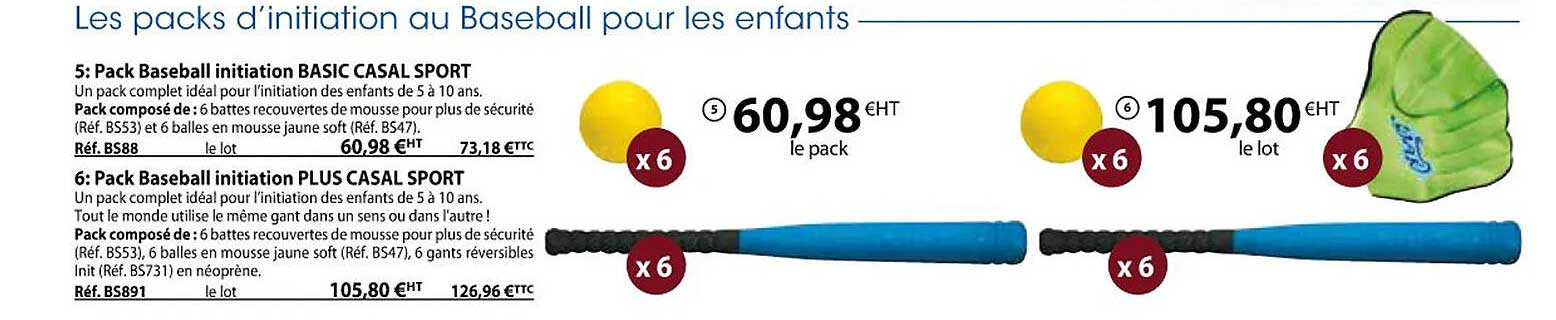 pack baseball initiation basic casal sport, pack baseball initiation plus casal sport