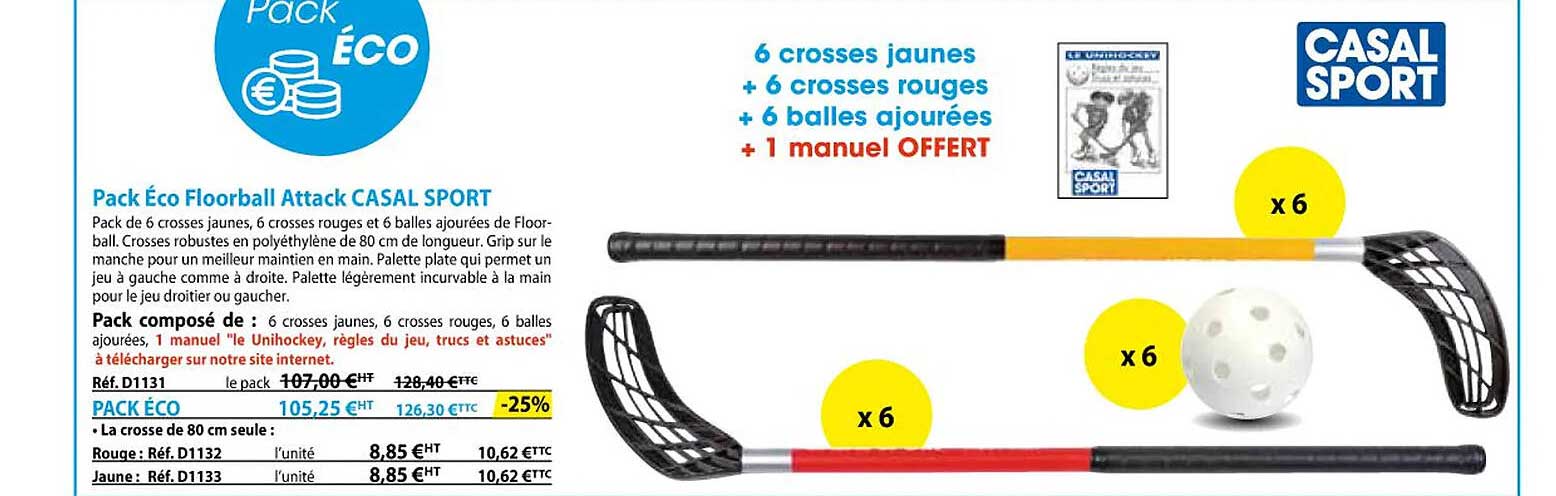 pack éco floorball attack casal sport