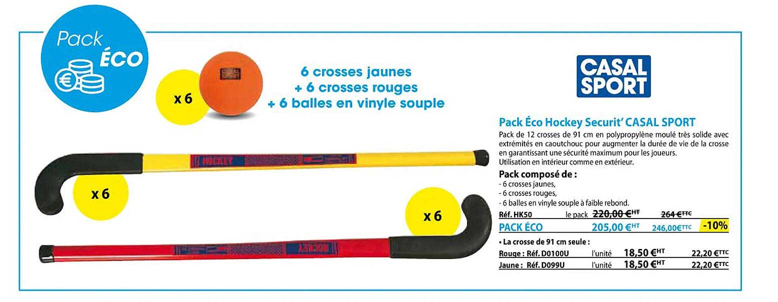 pack éco hockey securit' casal sport