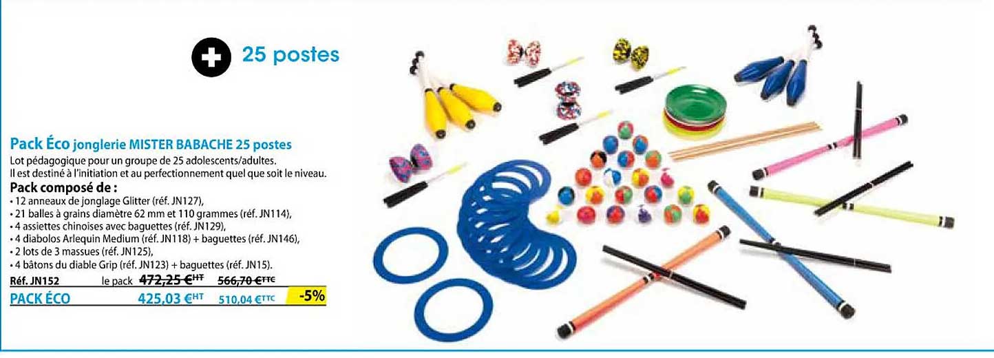 pack éco jonglerie mister babache 25 postes