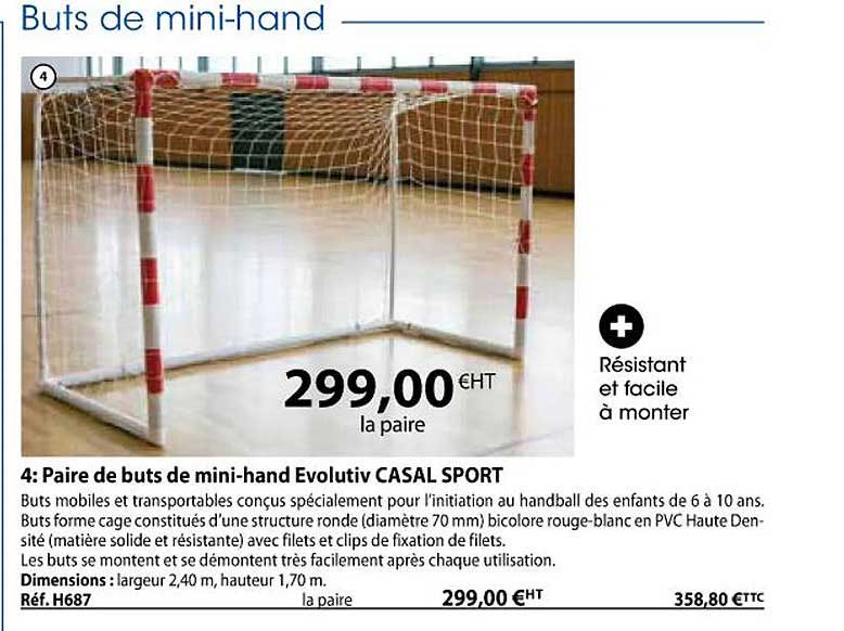 paire de buts de mini-hand évolutiv casal sport