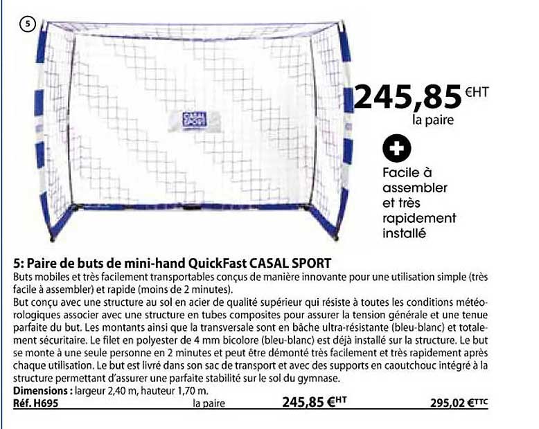 paire de buts de mini-hand quickfast casal sport
