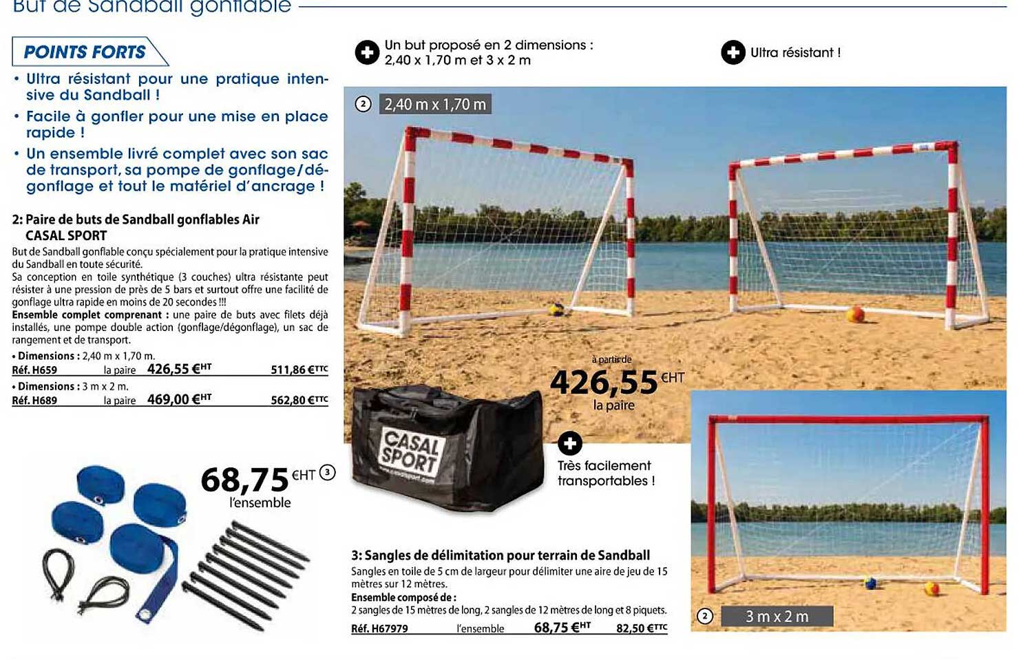 paire de buts de sandball gonflables air casal sport