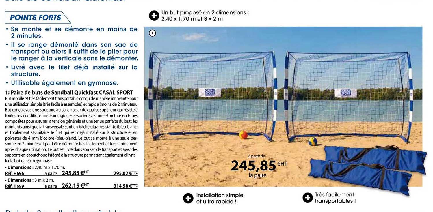 paire de buts de sandball quickfast casal sport