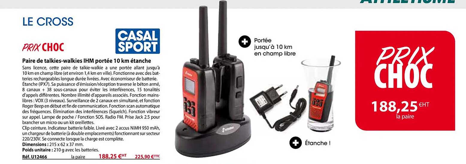 paire de talkies-walkies ihm portée 10 km étanche