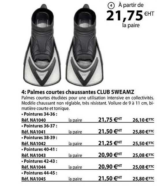 palmes courtes chaussantes club sweamz