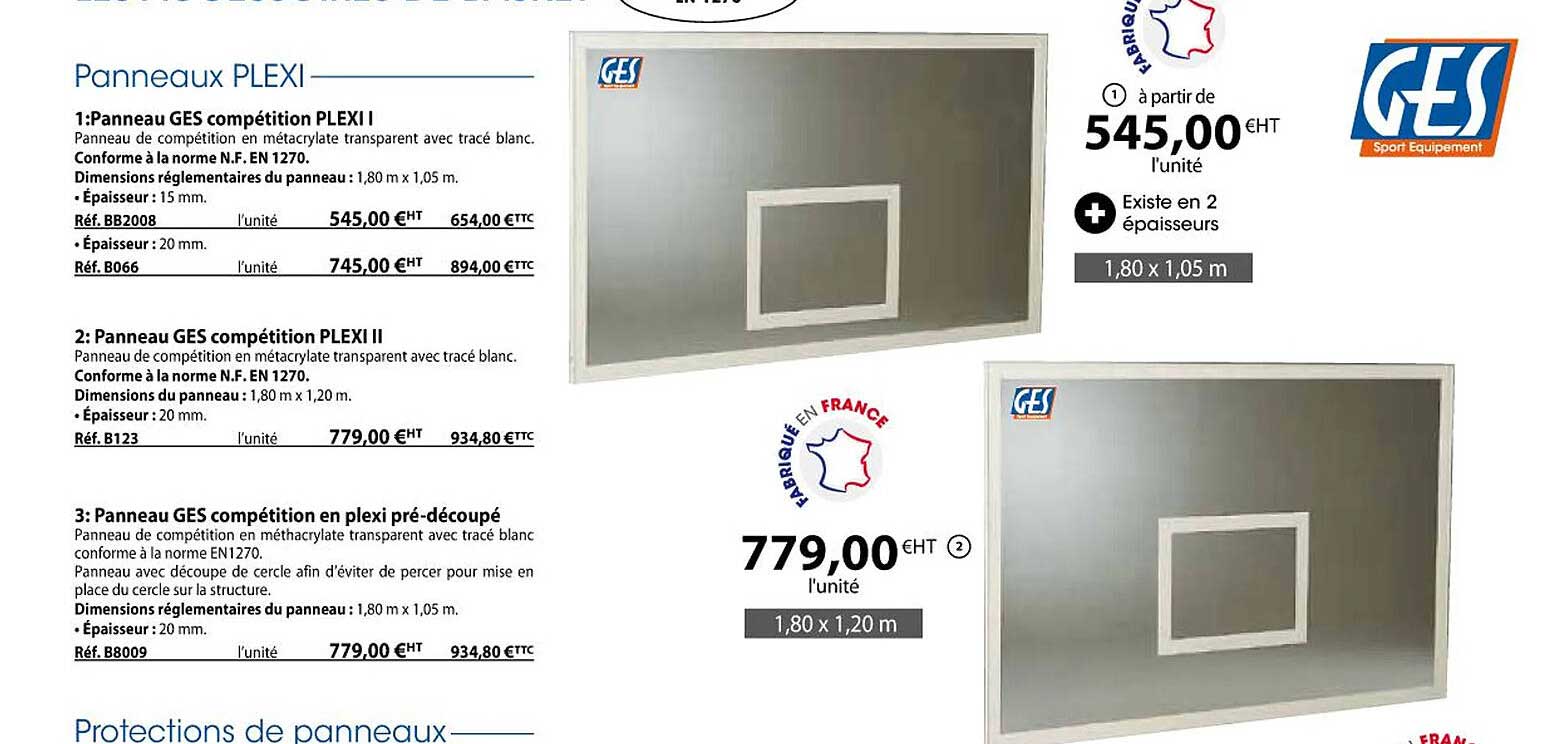 panneau ges compétition plexi I, panneau ges compétition plexi II, panneau ges compétition en plexi pré-découpé