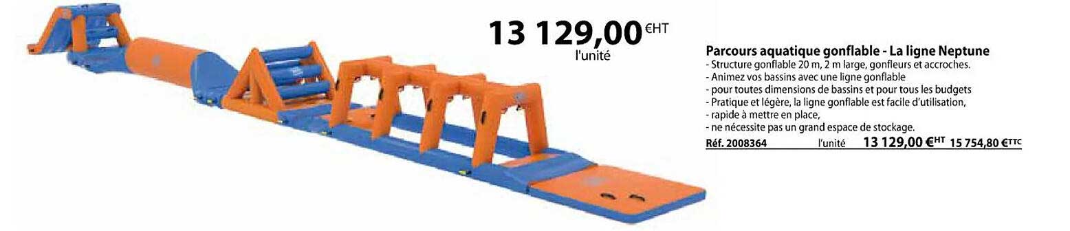 parcours aquatique gonflable - la ligne neptune