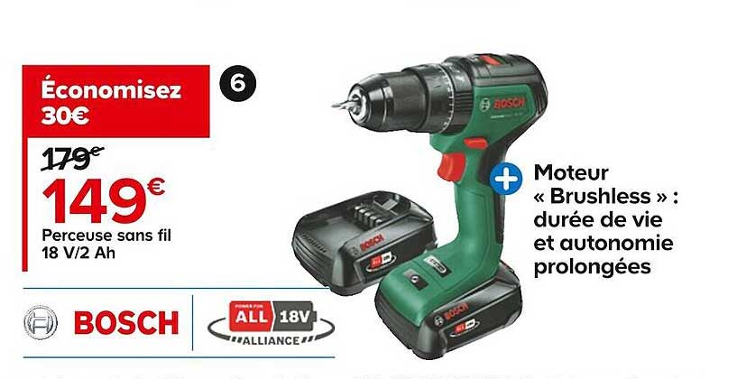 Perceuse Sans Fil 18 V-2 Ah Bosch