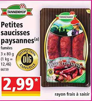petites saucisses paysannes tannenhof