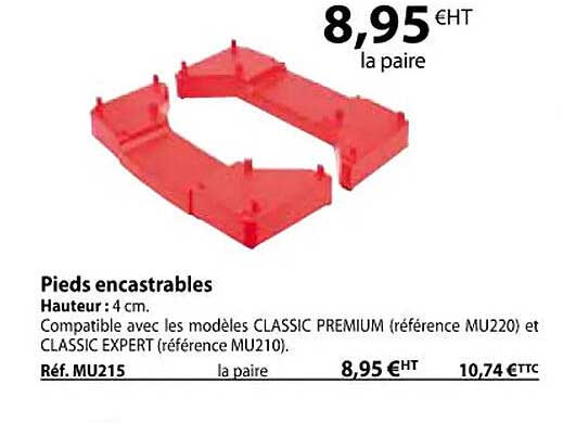 pieds encastrables