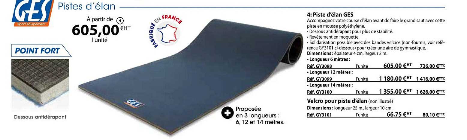 piste d'élan ges, velcro pour piste d'élan