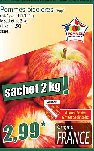 pommes bicolores "fuji"