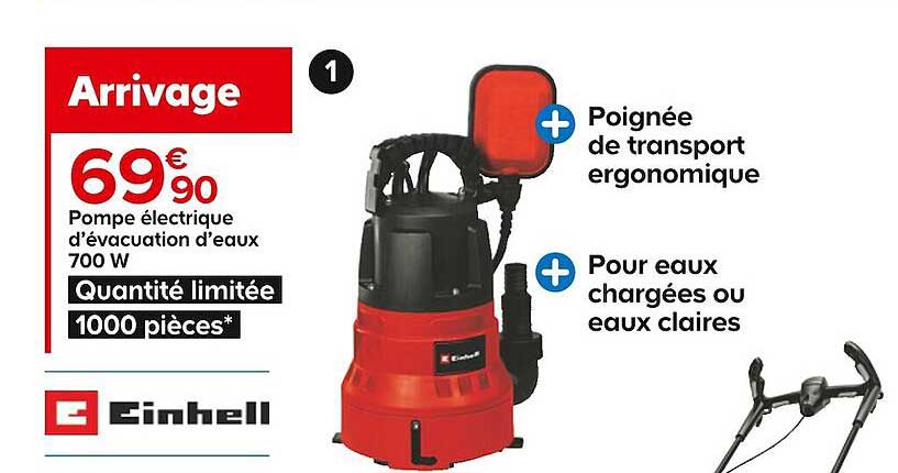 pompe électrique d'évacuation d'eaux 700 w einhell