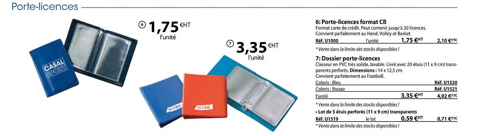 porte-licences format cb, dossier porte-licences