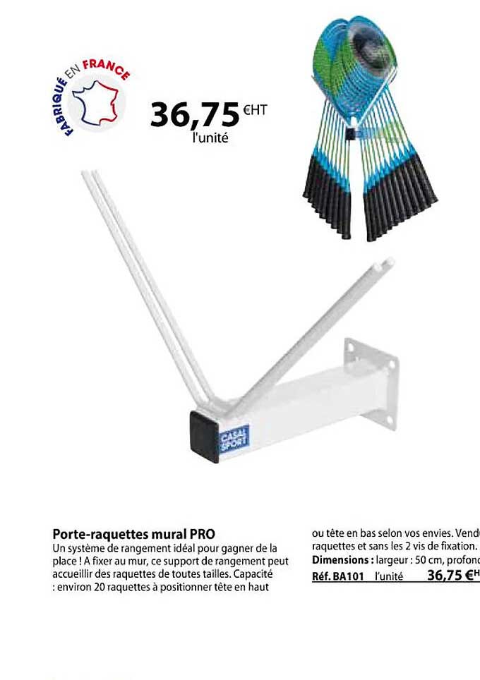 Porte-raquettes Mural Pro