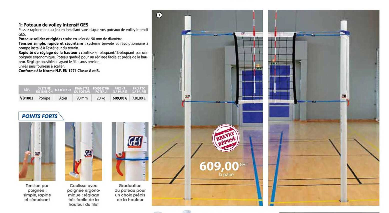 poteaux de volley intensif ges