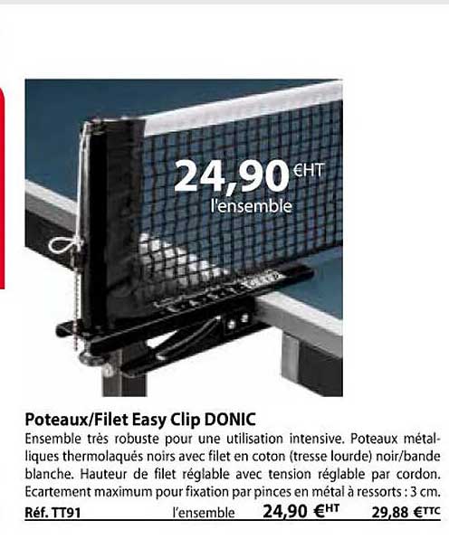 poteaux-filet easy clip donic