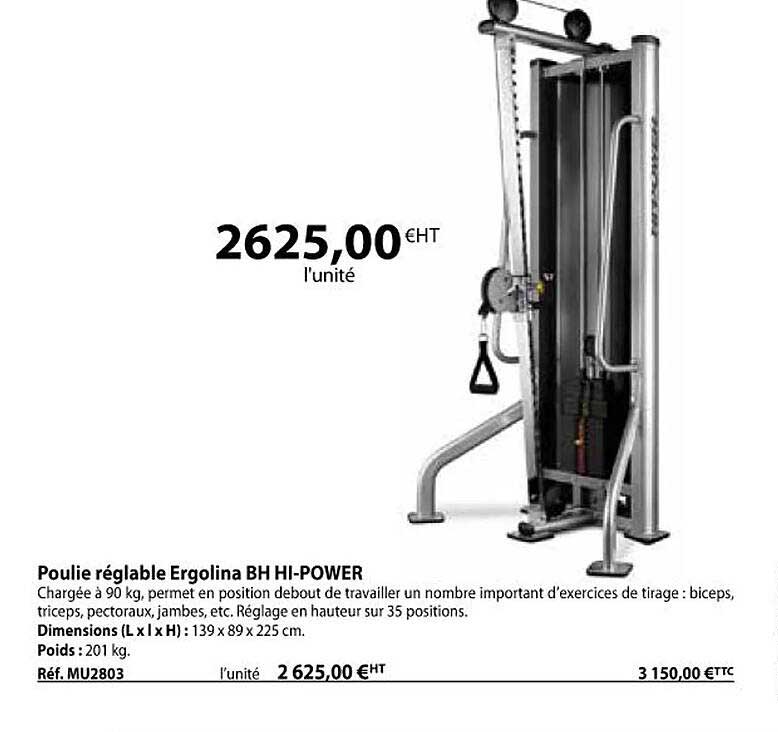 Poulie Réglable Ergolina Bh Hi-power