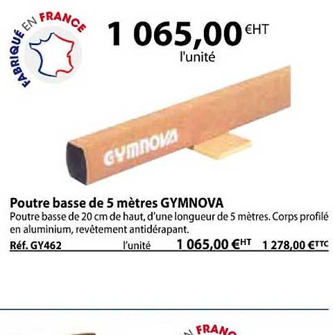 poutre basse de 5 mètres gymnova