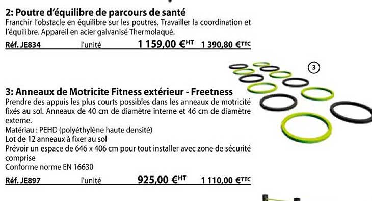 poutre d'équilibre de parcours de santé, anneaux de motricité fitness extérieur - freetness