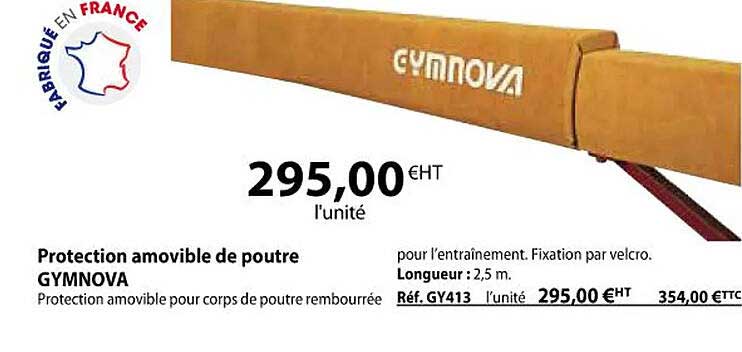 protection amovible de poutre gymnova