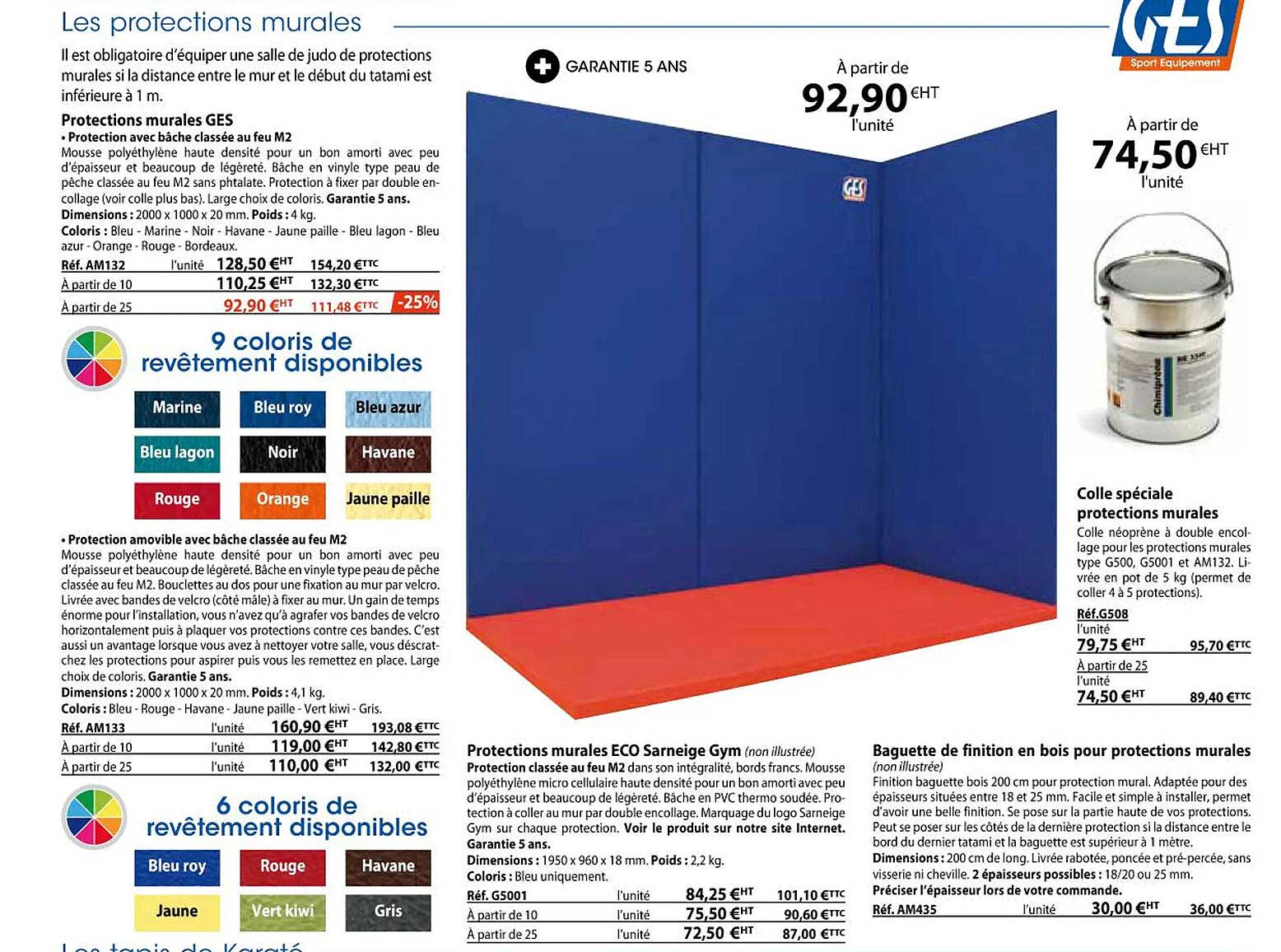 protections murales ges, protections murales ges sarneige gym, baguette de finition en bois pour protections murales