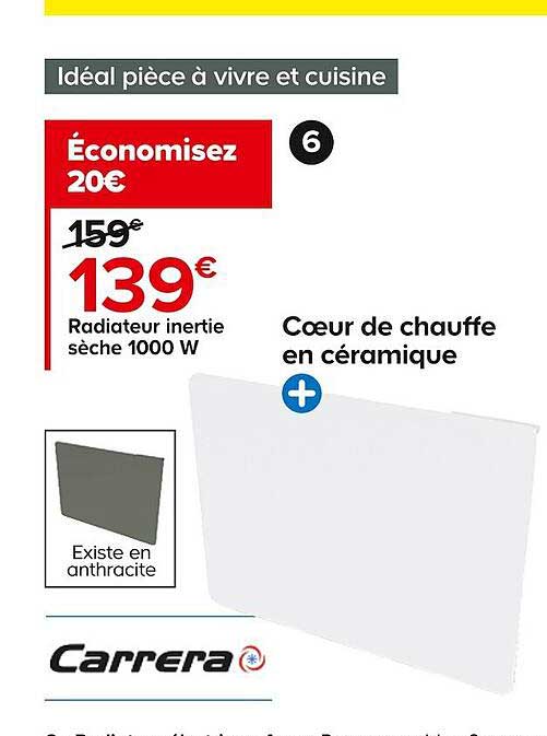 Radiateur Inertie Sèche 1000 W Carrera