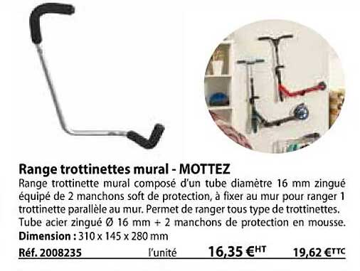 range trottinettes mural - mottez