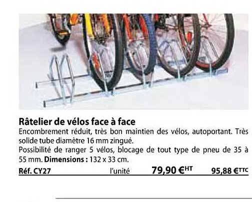 râtelier de vélos face à face