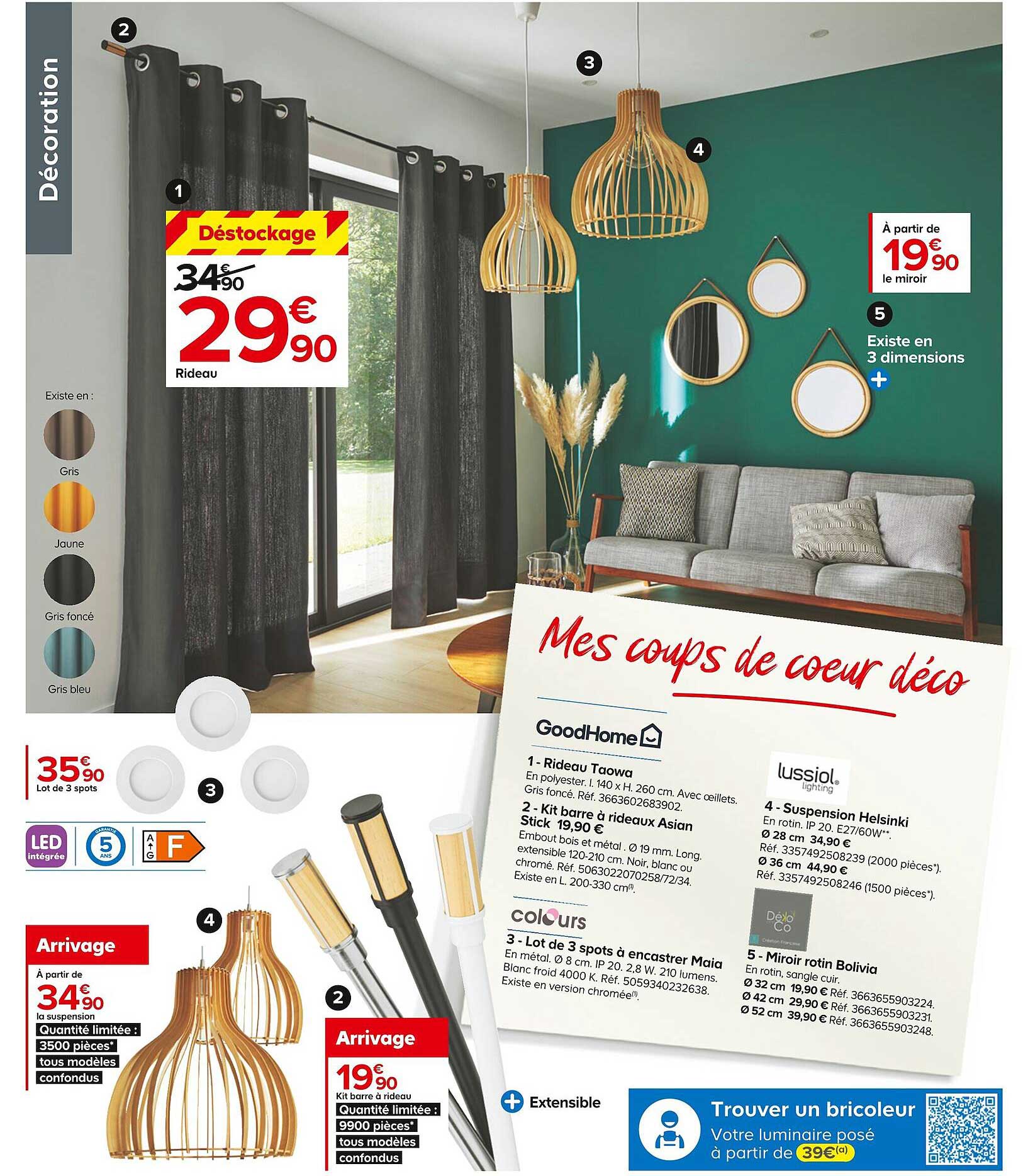 Rideau, Suspension, Kit Barre à Rideau, Le Miroir