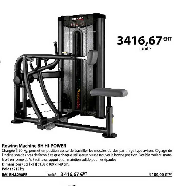 rowing machine bh hi-power