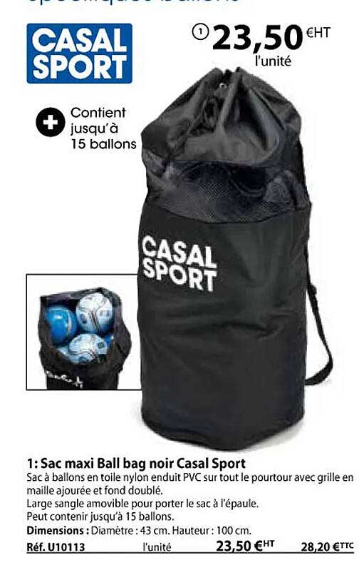 sac maxi ball bag noir casal sport