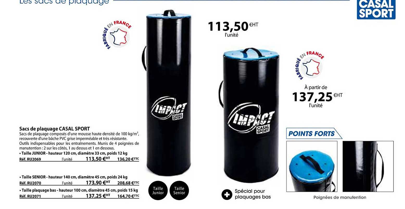 sacs de plaquage casal sport