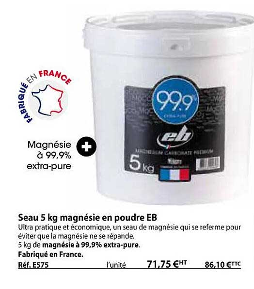 seau 5 kg magnésie en poudre eb