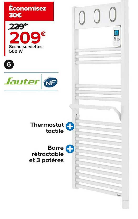 sèche-serviettes 500 w sauter