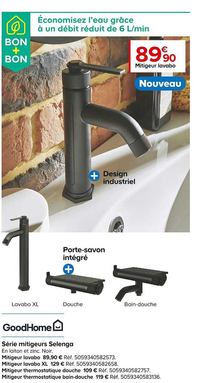 série mitigeurs selenga goodHome
