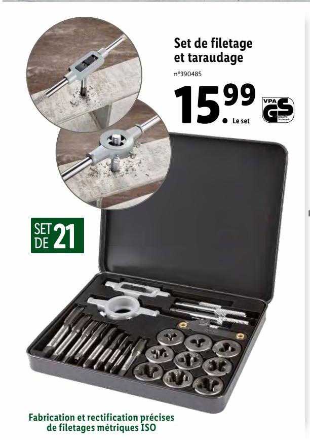 set de filetage et taraudage