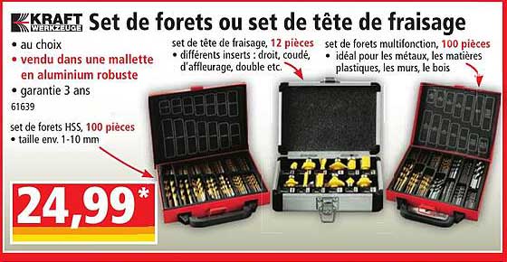 set de forêts ou set de tête de fraisage kraft werkzeuge