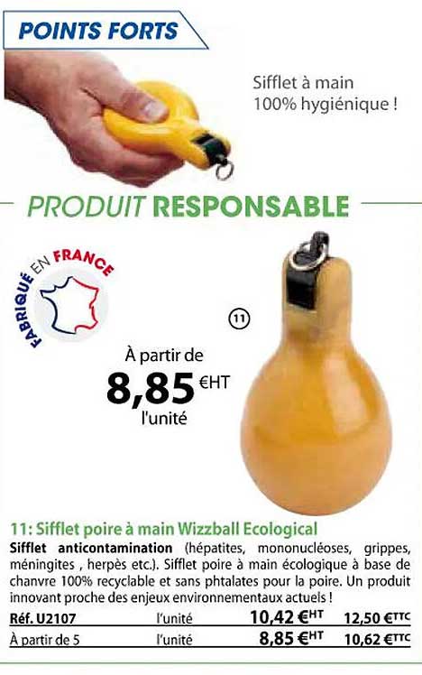 Sifflet Poire à Main Wizzball Ecological
