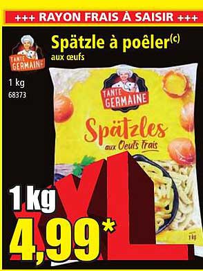 spätzle à poêler aux œufs tante germaine