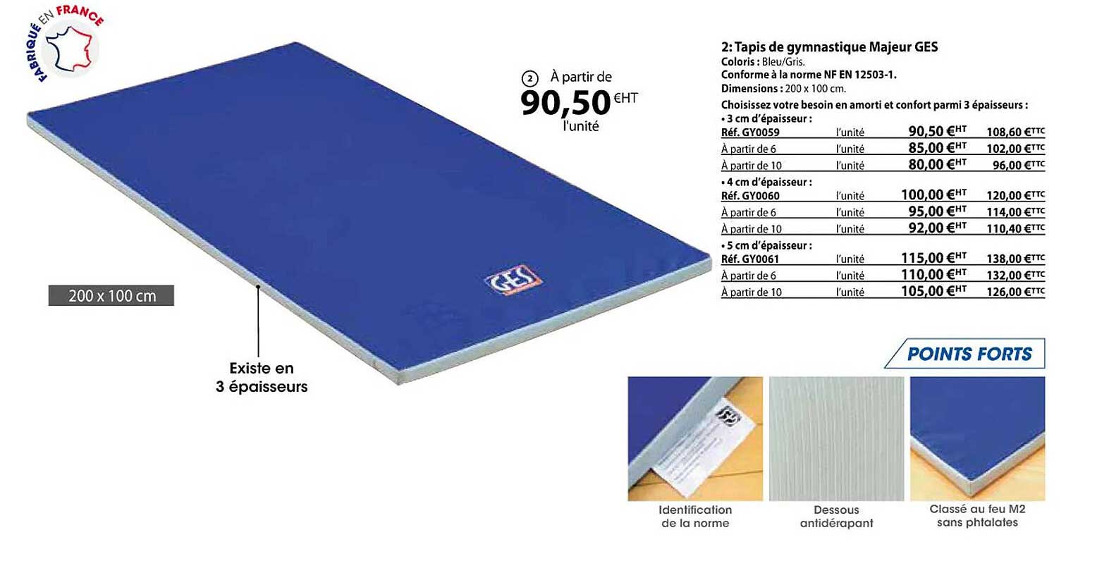 tapis de gymnastique majeur ges