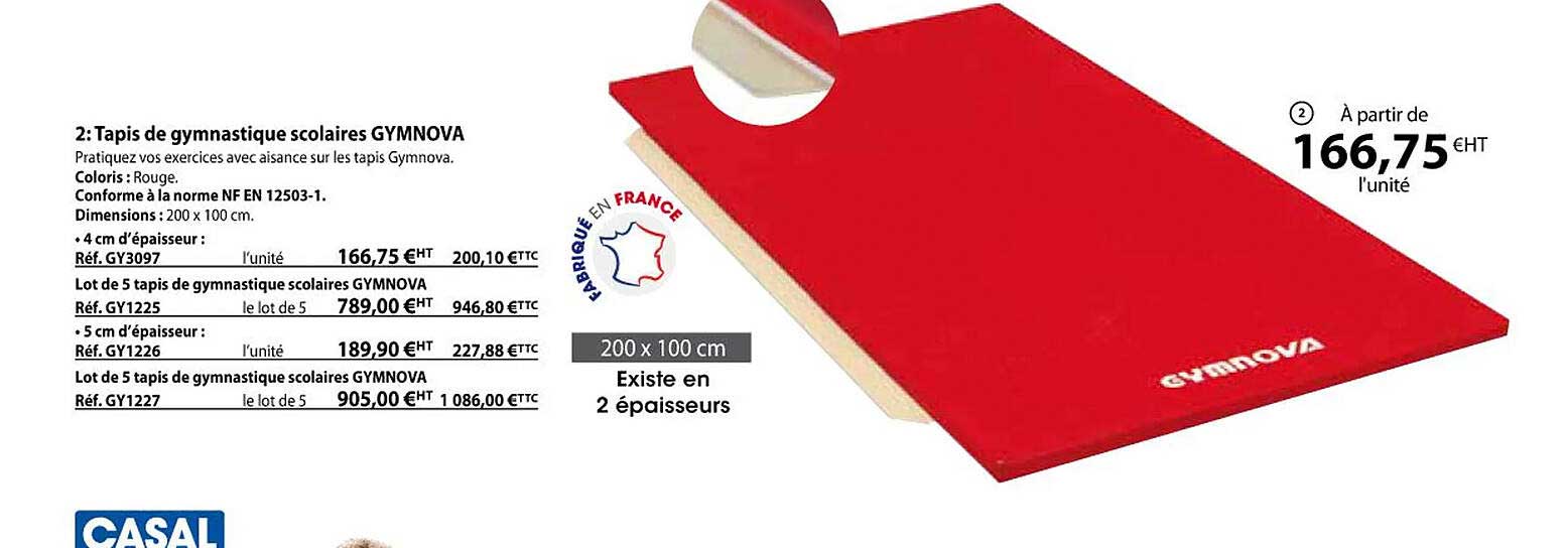 tapis de gymnastique scolaires gymnova