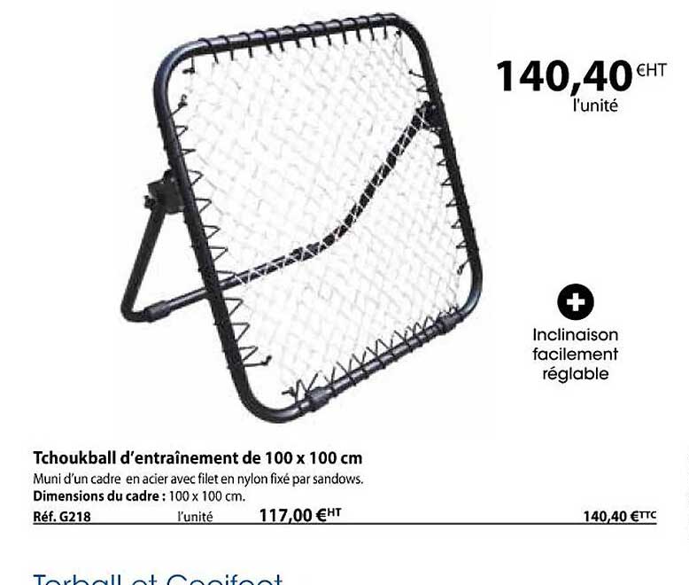 tchoukball d'entraînement de 100 x 100 cm