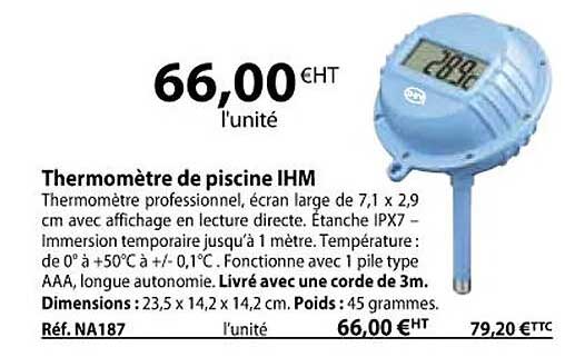 thermomètre de piscine ihm